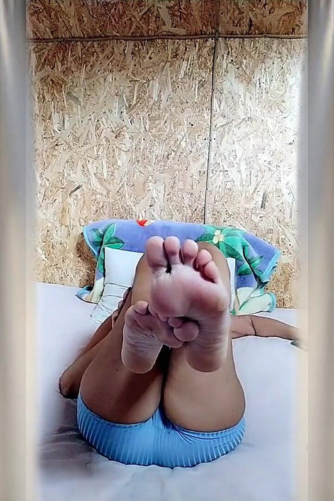 Hot Housewife Lukerya Is Busy Having Fun on a Large Bed.