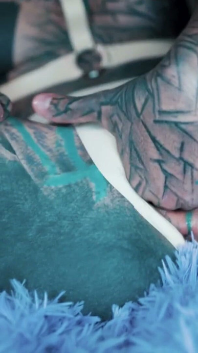 Latex loving Tattooed Girl Squirt filled Asshole Fun Prolapse and Gapes | Clip 1