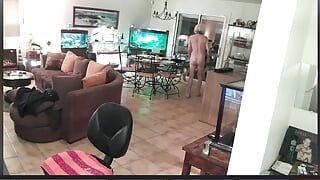 Diana is naked in her living room