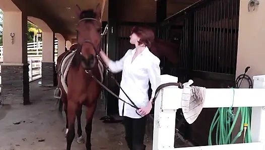 Две красивые тинки получают это в конюшне