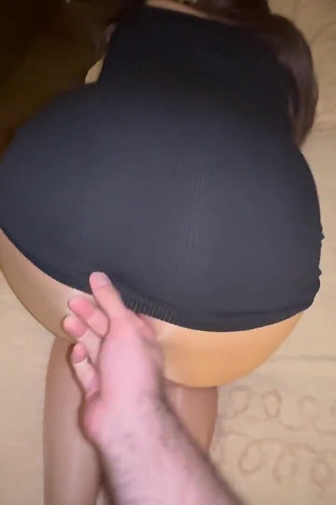 Cum on Black Dress with Cdr Pantyhose