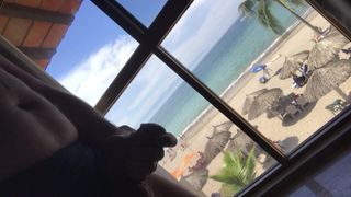 Cock stroking window show