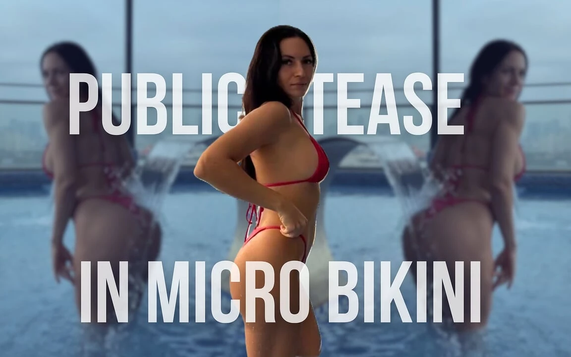 Tease in Micro Bikini in the Pool