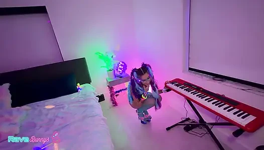 Neon Babe Madison Steel Lives Out A Neon DJ Fantasy In A Private Rave!