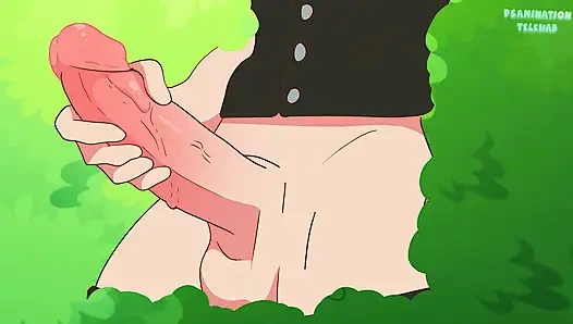 Kanroji Mitsuri im boot und von einem tauchplatz mit einem dildo gefickt (Tanjiro und Zenitsu beobachten das) Demon Slayer hentai anime