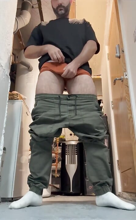 Couldn’t Help Myself but Play with My Cock in the Garage