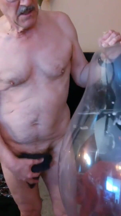 Powerful moment from "113)  Daddy Jerks on 17" Balloon after Popping 36" and Cutting 24" Balloons"