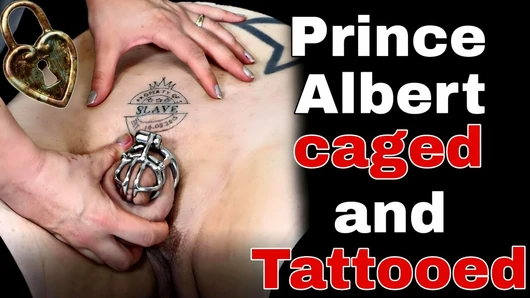 Rigid Chastity Cage PA Piercing Demo with New Slave Tattoo Femdom FLR BDSM Dominatrix Milf Stepmom