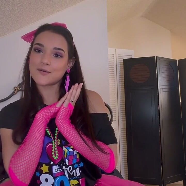Zara's Sultry '80s Jerk off Instruction - POV Neon Seduction Awaits!
