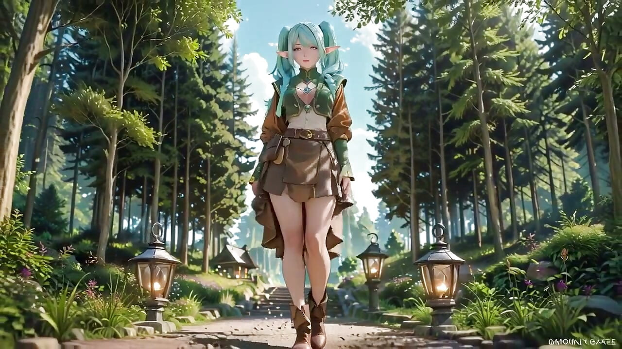 Forest Elf's Private Morning! Blue-haired Twin Tails Lounging Lazily on the Sunny Beach.