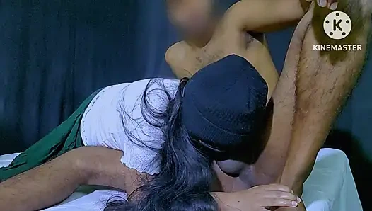 Hintli ateşli liseli kız edepsizce sakso çekiyor ve kayınbiraderiyle seks yapıyor