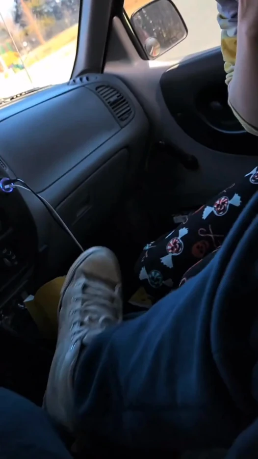 Slutty teen ex girlfriend deepthroats thick cock in the car!