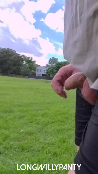 Amateur stright uncut cock in public