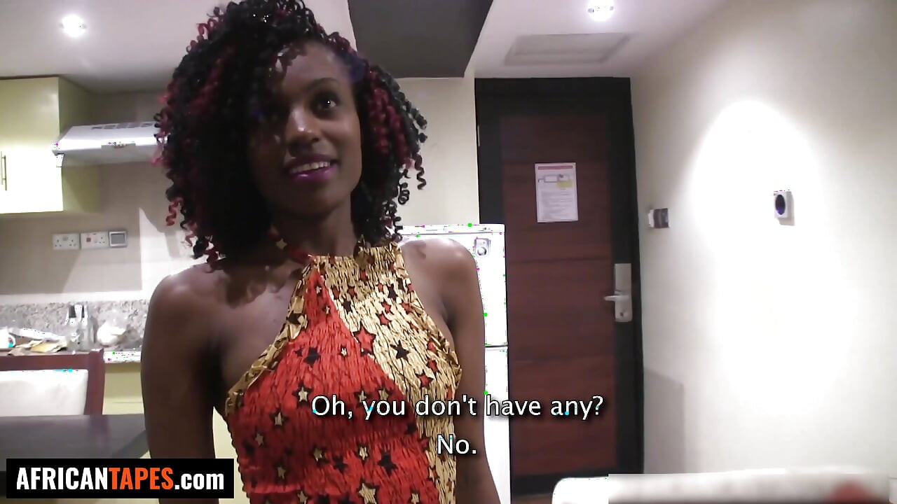 Her BOYFRIEND couldnt handle her... I showed this cute BLACK AMATEUR what a real cock can do