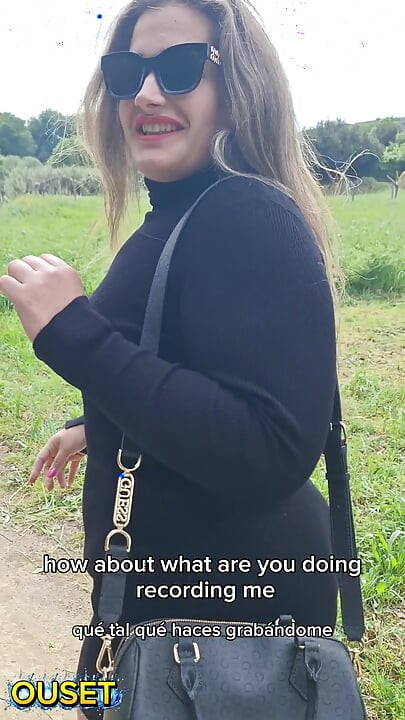 Beautiful big ass Latina in sexy dress walks through the woods when she is surprised by a neighbor!