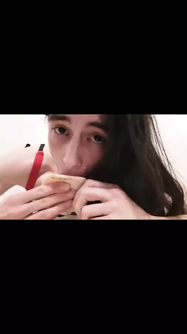 Ass to mouth training for sissy while she waits for daddy