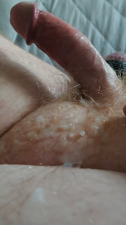 Stroking out a big cum load