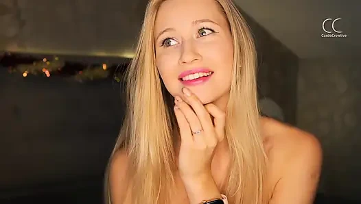 Romantik bir ortam ve bir sarışın bacaklarını açıyor