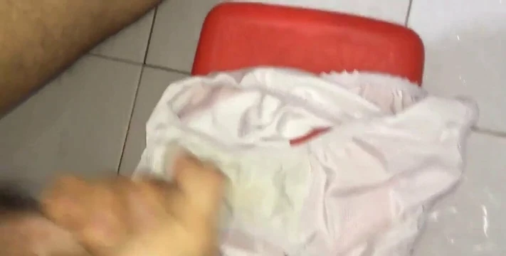 Cum on white nylon panties