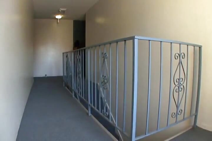 Horny slut eats cum after riding big cock on the floor