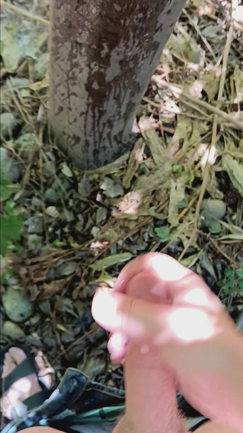 Extreme huge cumshot outdoors