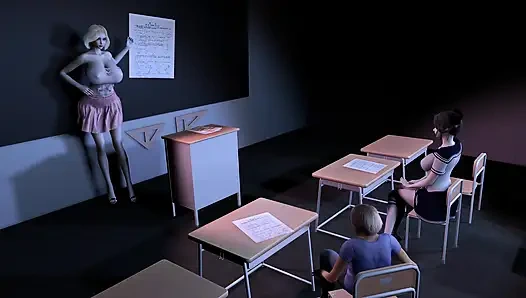 3 boyutlu büyük memeli üniversiteli Asyalı bebek büyük kısa yarakla sikiliyor