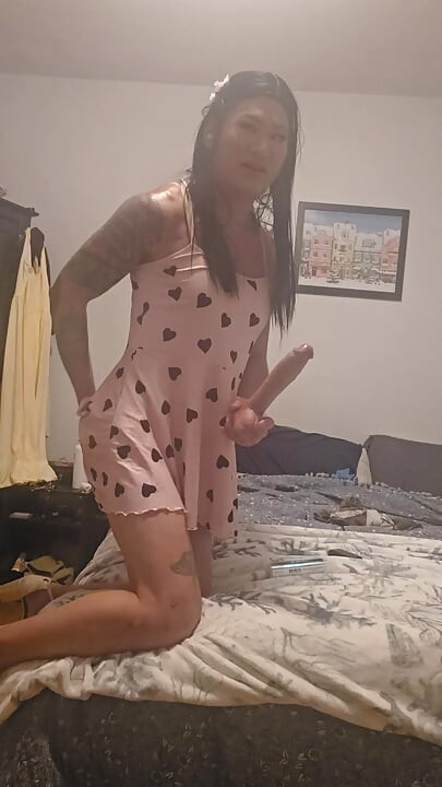 Hot Asian sissy takes orders on camera