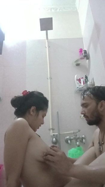 Emotional moment from "Hardcore rough Sex in bathroom with lover"