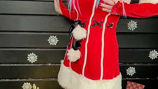 Santa's Girl Fuck in the Ass with Dildo