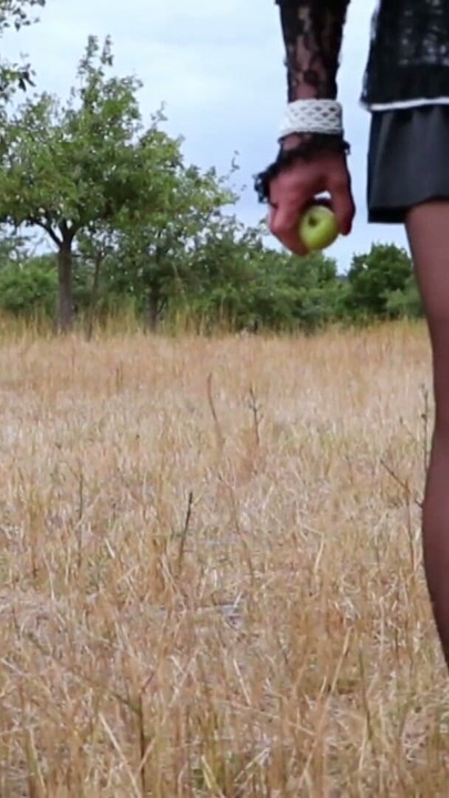 Biking In A Short Gown And Shiny Nylon Stockings | Clip 3