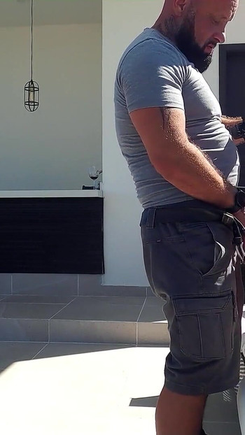 Thrilling moment from "Pink Hair German Teen Penny in Fishnet Stockings Outdoor Sex by older Guy"