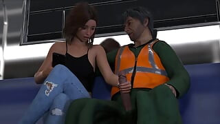 The East Block: Girl Jerks off Construction Worker in the Train and Sends Pics to Her Cuck Boyfriend - Episode 17