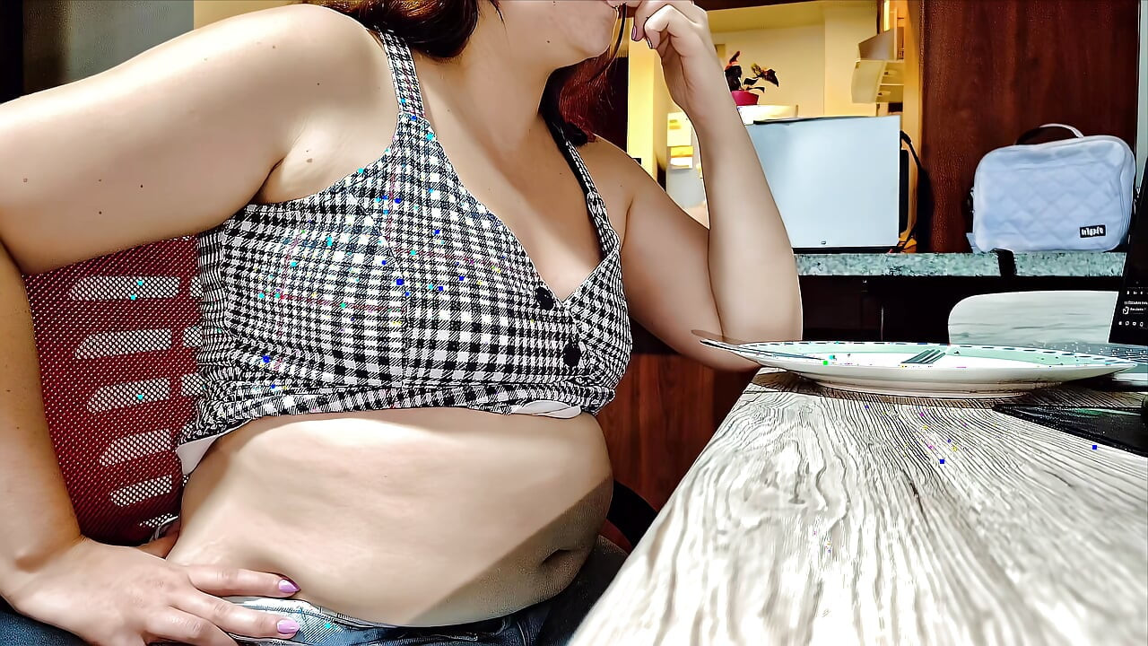 Nicole Stuffing Her Belly Full - Burps & Belly Rubs