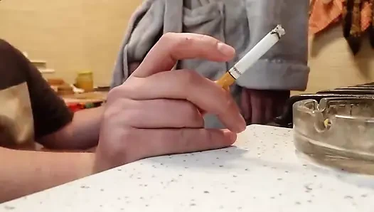 Cigarette His Dick and Sperm