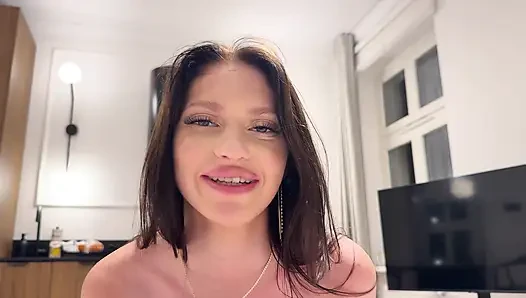 SHOCK!! I went to get acquainted, and there was a young sexy neighbor, cheating on my wife -, sperm, condom