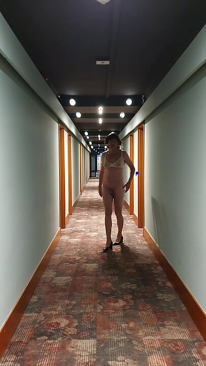 Caught naked in the hotel corridor