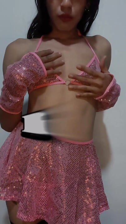 Shemale in Chastity Cage