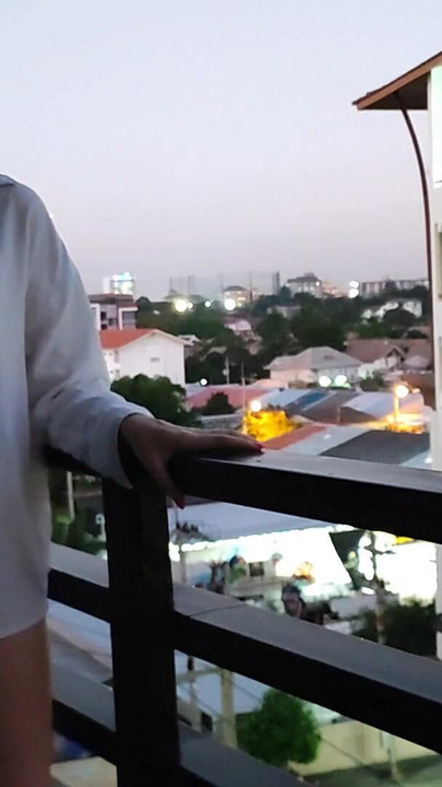 Key moment from "Public masturbation. Risky masturbation on the balcony"