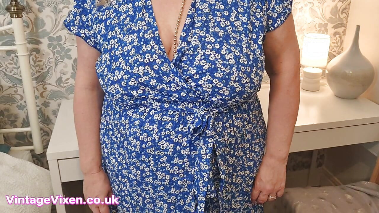 Innocent Wife is a Real Prick Tease in this Sexy Low Cut Suburban MILF Soccer Mom Dress