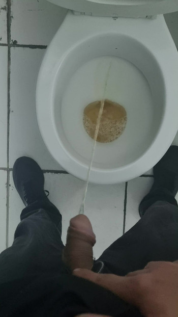 公衆トイレで小さなチンコ放尿