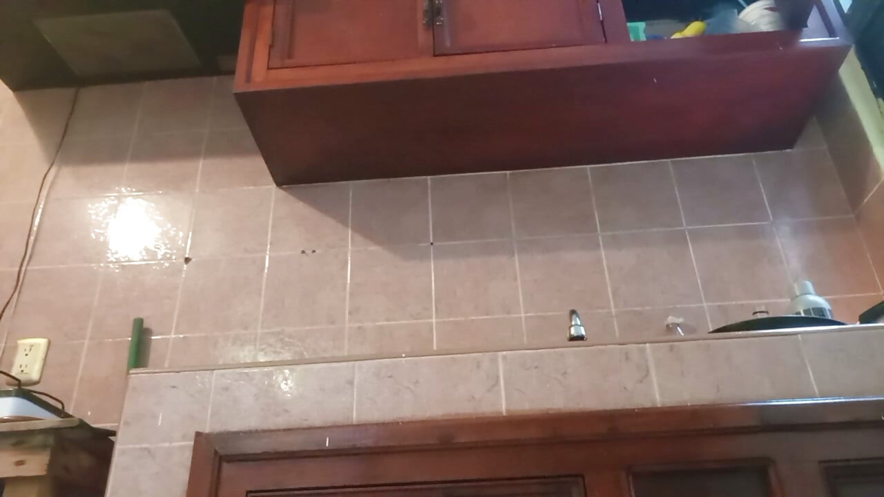 Chubby milf in panty in the kitchen