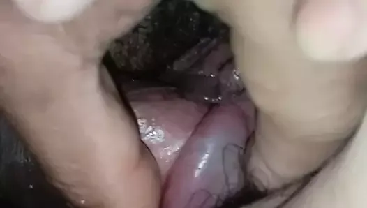 Small hairy pussy on hard dick