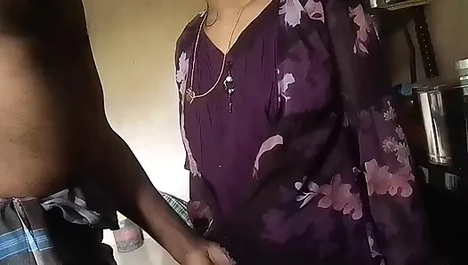 Indian village couple having sex in the kitchen