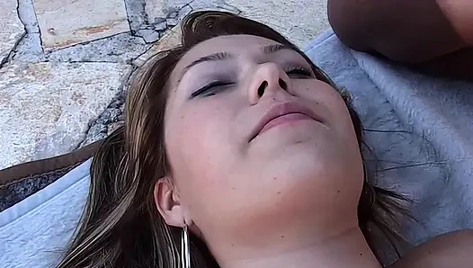 Threesome with Big Tits Blonde - Black Guy Joins for Intense Action