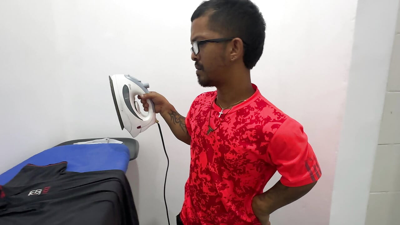 Midget Stepdad Irons Clothes While His Naughty Hot Stepsons Fuck Hard Behind His Back. in the End It Catches Us!!