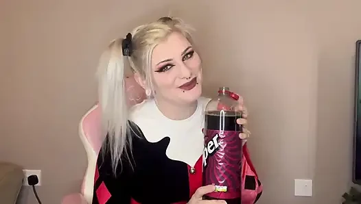 Try Not to Burp Challenge Harley Quinn Cosplay