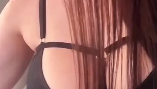 The most beautiful and gentle orgasm of my wife in stockings