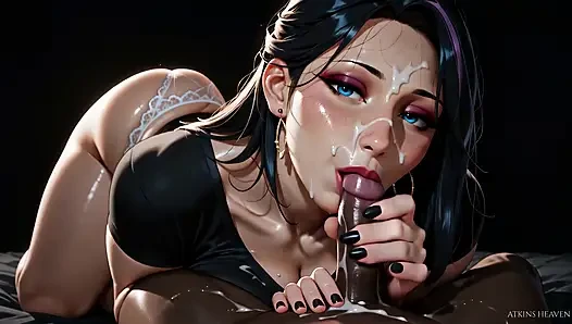 Yaramaz beyaz orta yaşlı seksi kadın büyük zenci yarağını emiyor ve yüzüne güzelce boşalıyor! - ATKINS HEAVEN