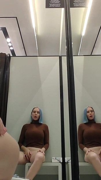 Must-share moment from "Masturbation in a fitting room in a mall. I Try on haul transparent clothes in fitting room and"