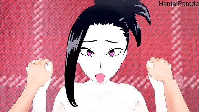 Секс без цензуры с Yaoyorozu Momo My Hero academia хентай